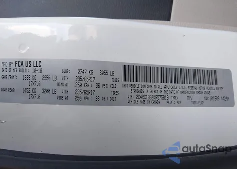 2019 Chrysler Pacifica Touring L z USA, uszkodzony, nr VIN 2C4RC1BG0KR575819